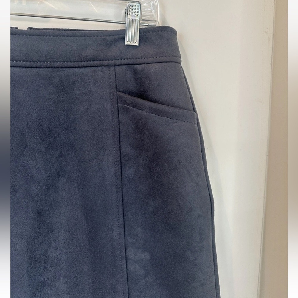 LOFT Blue Suede Pencil Skirt Sz 6P - Picture 4 of 7
